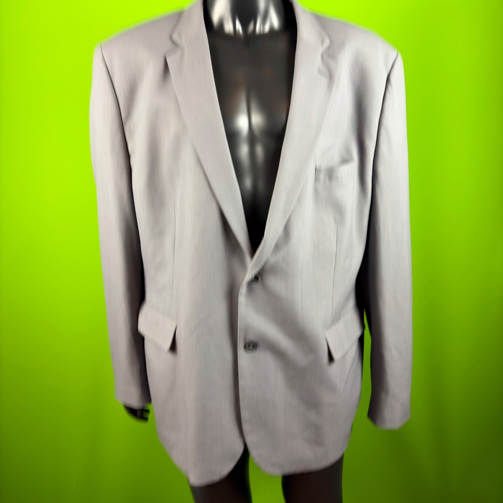 Nautica Mens 50L Gray Stretch Micro Check 2 Button Tailored Blazer Jacket Lined - Picture 2 of 12